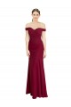 Purchase Off the Shoulder Long Chiffon Prom Dress with Pleats UK