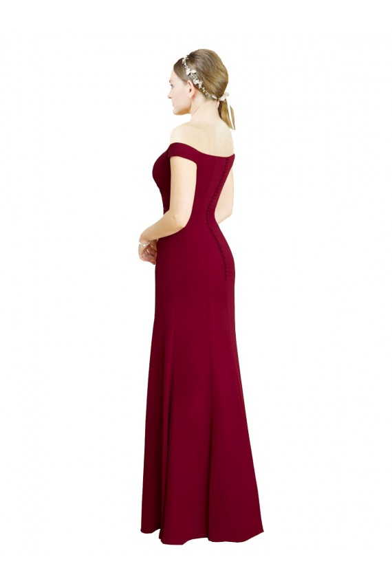 Purchase Off the Shoulder Long Chiffon Prom Dress with Pleats UK