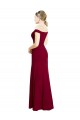 Purchase Off the Shoulder Long Chiffon Prom Dress with Pleats UK