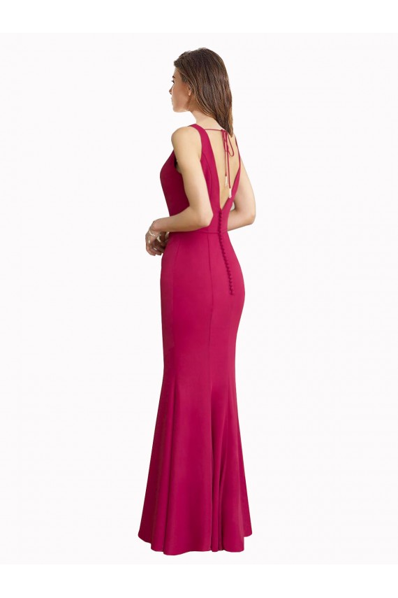 Purchase V-Neck Mermaid Chiffon Prom Dress with V-Back and Belt UK