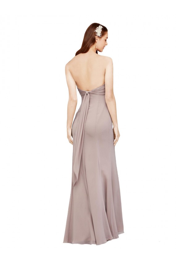 Purchase Fit and Flare Long Chiffon Prom Dress with Sash and Open Back UK