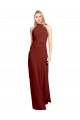 Purchase Slim High Neck Halter Fitted Open Back Chiffon Prom Dress UK
