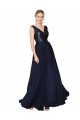 Purchase High Neck V-Neck Long Chiffon Prom Dress with Sequin Top UK