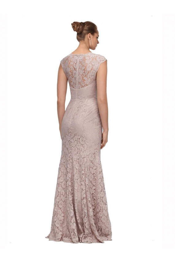 Purchase Sweetheart Neckline Cap Sleeves Lace Prom Dress with Twist UK