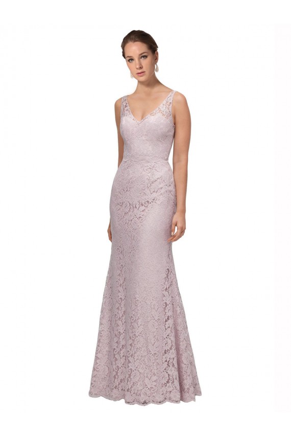 Purchase Lace V-Neckline Long Full Length Prom Dress UK