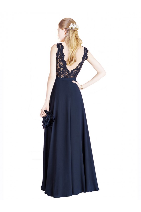 Purchase Bateaux Neckline A-Line Lace Prom Dress with Top Nude Layer UK