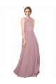 Purchase Long A-Line Chiffon Prom Dress with Sleeveless Lace Crop Top UK