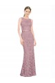 Purchase Sleeveless Crop Top High Neck Mermaid Lace Prom Dress UK