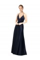 Purchase Sexy Satin Prom Dress with Deep V-Neckline and Strappy Back UK