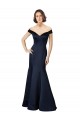 Purchase Fit and Flare Satin Prom Dress with Off the Shoulder Neckline UK