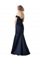 Purchase Fit and Flare Satin Prom Dress with Off the Shoulder Neckline UK