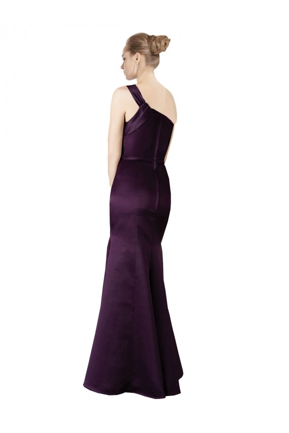 Purchase Long Ruched Neckline One Shoulder Satin Prom Dress UK