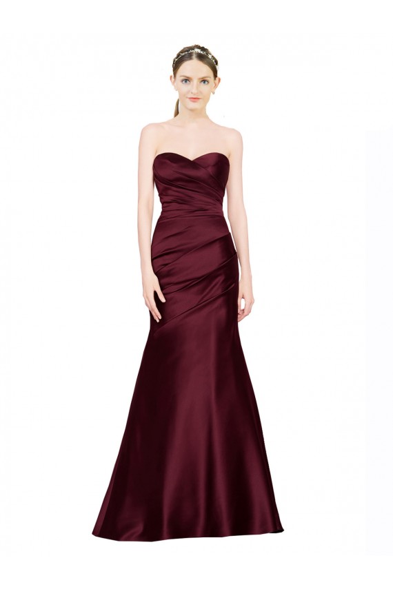 Purchase Mermaid Sweetheart Soft Satin Prom Dress with Pleats UK