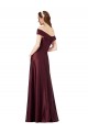Purchase Long Off the Shoulder Satin Prom Dress with Thigh-high Slit UK