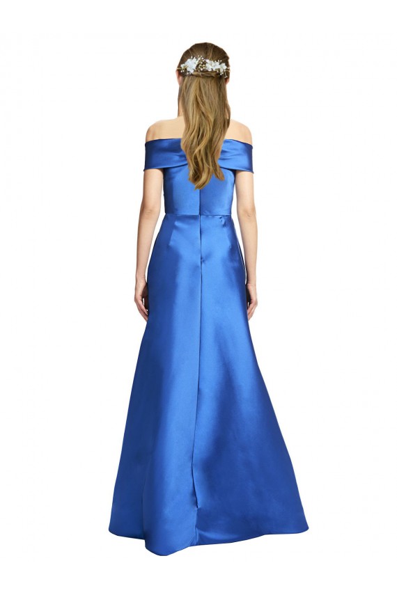 Purchase Sleeveless Off the Shoulder Ball Gown Satin Prom Dress UK