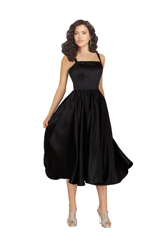 Purchase Short Square Neck Satin Cocktail Prom Dress / Homecoming Dress with Beading UK