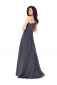 Purchase Rouched One Shoulder Floor Length Satin Prom Dress with Bow UK