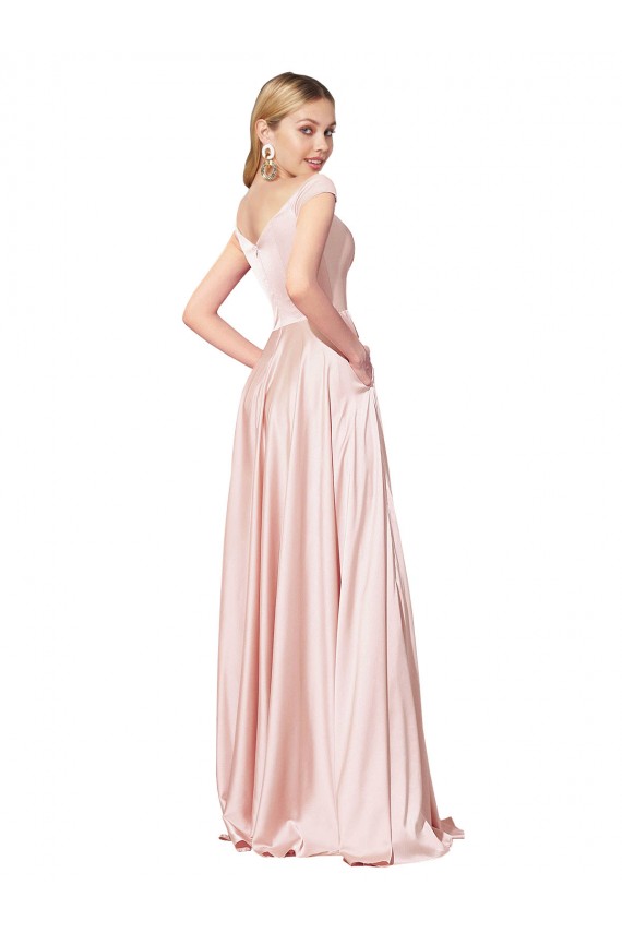 Purchase A-Line Off the Shoulder Sweetheart Satin Prom Dress UK