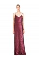 Purchase High Neck Halter Long Slim Sequin Prom Dress with V-Neck and Blouson Bodice UK