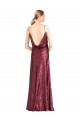Purchase High Neck Halter Long Slim Sequin Prom Dress with V-Neck and Blouson Bodice UK