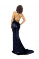 Purchase Mermaid V-Neck Low Back Long Sequin Prom Dress UK