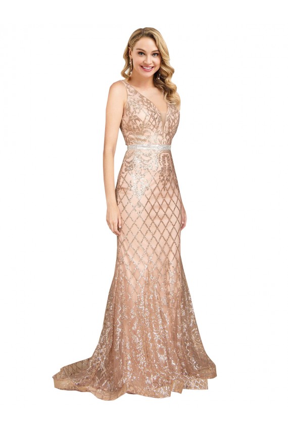 Purchase Sleek Long Mermaid Sparkling Sequin Prom Dress UK
