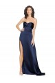 Purchase Knotted Sweetheart Silky Satin Prom Dress with High Side Split UK