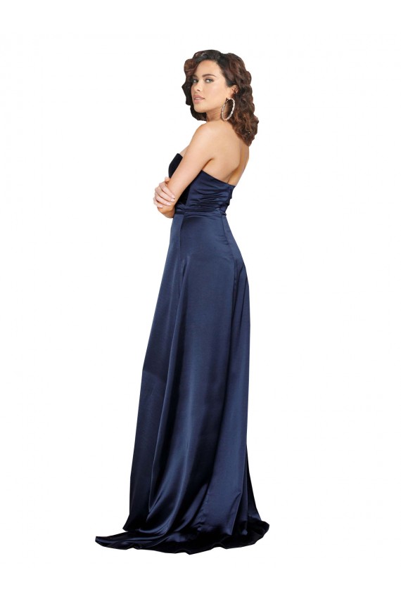 Purchase Knotted Sweetheart Silky Satin Prom Dress with High Side Split UK