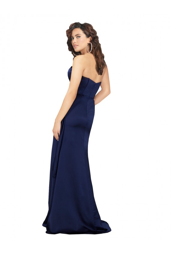 Purchase Floor Length Wrap Skirt Silky Satin Prom Dress UK
