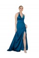 Purchase Halter Neck Silky Satin Prom Dress UK