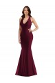 Purchase Plunge Neckline Cutout Low Back Silky Satin Mermaid Prom Dress UK