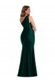 Purchase Cascading Bow One Shoulder Silky Satin Mermaid Prom Dress with Front Slit UK