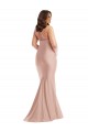 Purchase Criss Cross Halter Open Back Silky Satin Mermaid Prom Dress UK