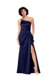 Purchase One Shoulder Silky Satin Prom Dress with Skirt Slit UK