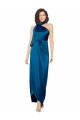 Purchase High Halter Neck Silky Satin Prom Dress with Sash Overlay and Side Split UK