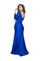 Purchase Deep V-Neck Long Sleeves Silky Satin Prom Dress UK