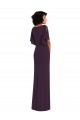 Purchase Faux Wrap Split Sleeves Maxi Spandex Prom Dress with Cascade Skirt UK