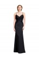 Purchase Long Chiffon Prom Dress with Lace Bodice and Curved V-Neckline UK