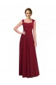 Purchase Square Neck Subtle Cap Sleeeves Crepe Prom Dress UK