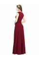Purchase Square Neck Subtle Cap Sleeeves Crepe Prom Dress UK