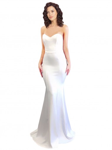 Purchase Sweetheart Strapless High Neck Long Crepe Prom Dress UK