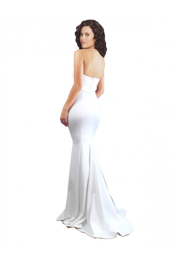 Purchase Sweetheart Strapless High Neck Long Crepe Prom Dress UK