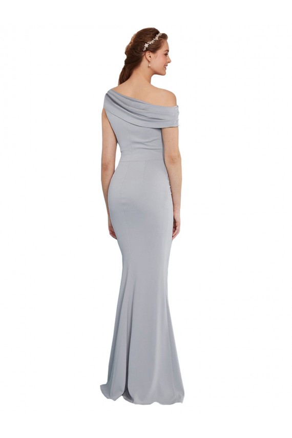 Purchase Off the Shoulder Asymmetrical Mermaid Crepe Prom Dress UK