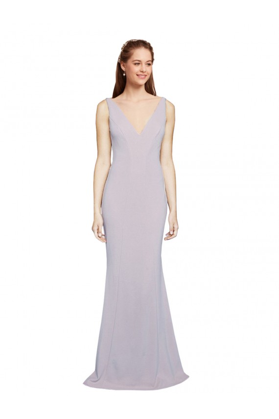 Purchase Cut-Out Back V-Neckline Mermaid Crepe Prom Dress Keyhole Back UK