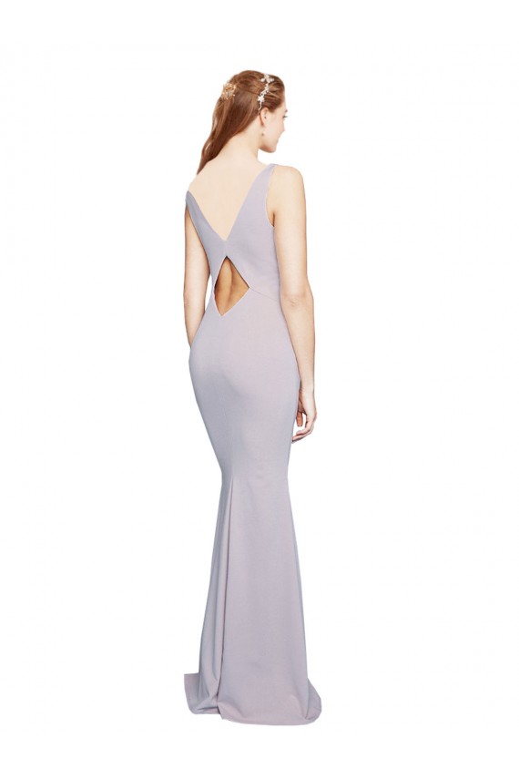 Purchase Cut-Out Back V-Neckline Mermaid Crepe Prom Dress Keyhole Back UK