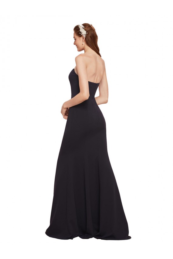 Purchase Strapless Bodycon Long Crepe Prom Dress with High Slit UK