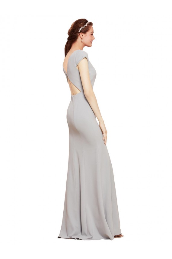 Purchase Fit and Flare Long Crepe Prom Dress with Tie Open Back UK