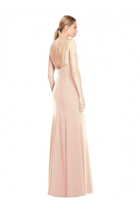 Purchase V-Spaghetti Strap Open Back Bateau Neck Trumpet Prom Dress UK