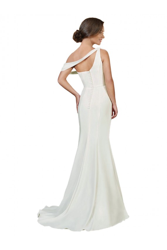 Purchase One Shoulder Crepe Prom Dress with Draped Off the Shoulder Strap UK