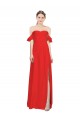 Purchase Double Ruffle Flounce Sleeves Crepe Prom Dress with Slit UK